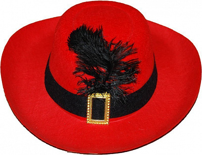 Шляпа Мушкетер красная (детская)