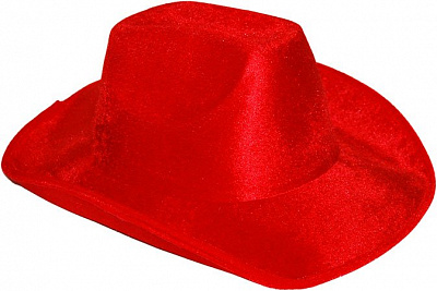 Шляпа Ковбоя велюр (красная)