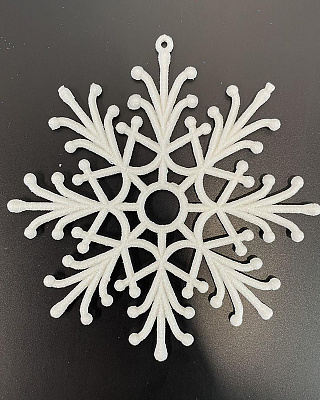 Сніжинка 15 см перламутр декоративна