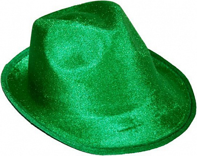 Шляпа твист зеленая (велюр)