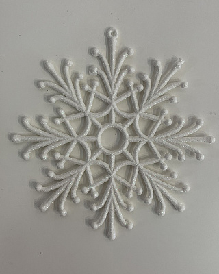 Сніжинка 15 см перламутр декоративна
