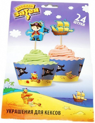 Прикраси для кексів Маленький пірат 24 од