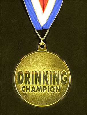Медаль в рамці Чемпіон по випивці (англ)
