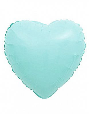 Куля фольгована 46см серце макарун (блакитне)