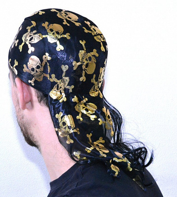 Шляпа черепа с волосами (золото)