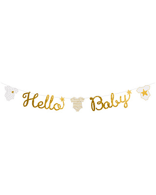 Гирлянда буквы Hello Baby (золото)