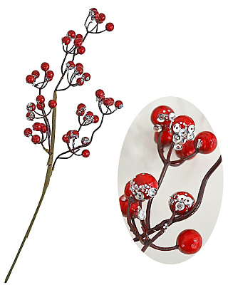 Гілка декоративна Ягода червона 45 см