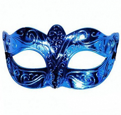 Маска карнавальная "Патриция" (синяя)