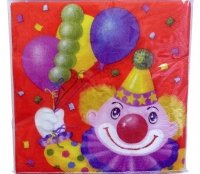 Салфетки праздничные Клоун с шарами