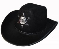 Товари для свята|Карнавальные шляпы|Ковбойські капелюхи|Капелюх Шерифа з зіркою чорний