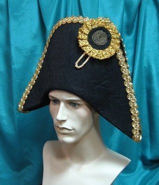 Шляпа Пират, двууголка с красной лентой, макси, Черный, 1 шт.