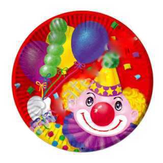 Тарілка Клоун з кульками 17 см 6 од