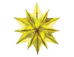 Звезда фольгированная золотая 60см