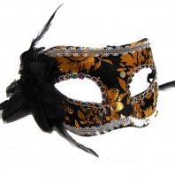 Товары для праздника|Маски карнавальные|Венецианские маски|Маска венеция Фиора (черная)
