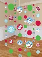 Праздники|Новогодние украшения|Бумажные гирлянды|Гирлянда вертикальная Веселый Снеговик 1,8 м