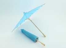 Китайский зонтик для декору 30 см (голубой)