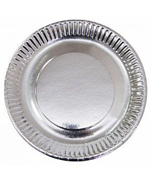 Тарілки фольговані срібні 23 см