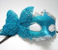 Товары для праздника|Маски карнавальные|Венецианские маски|Маска венецианская бабочка (голубая)