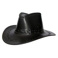 Товары для праздника|Карнавальные шляпы|Ковбойские шляпы|Шляпа ковбойская кожаная (черная)