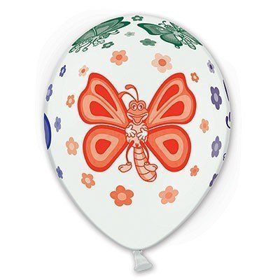 Воздушный шар Бабочки разноцветные 14"
