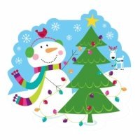Праздники|Новогодние украшения|Украшение на дверь|Баннер Веселый Снеговик