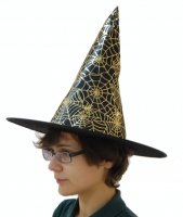 Праздники|Halloween|Шляпы на Хэллоуин|Шляпа ведьмы Паутина (золото)