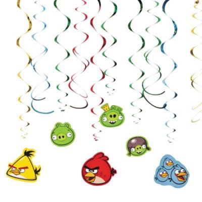 Спираль фольга Angry Birds 12шт