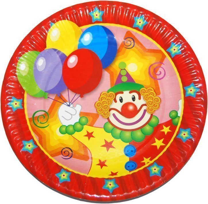 купить тарелки праздничные клоун с шарами 6 шт с доставкой