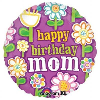 Шар фольга 18" Happy birthday Mom