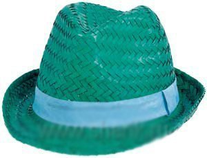Шляпа зеленая соломенная Федора