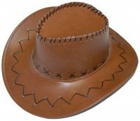 Шляпа ковбойская кожаная (коричневая)