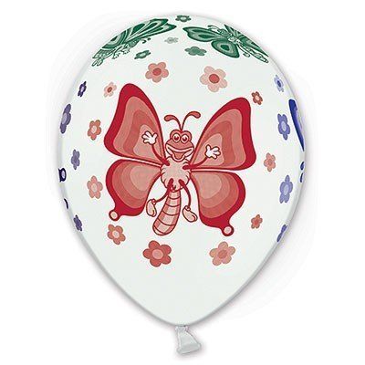 Воздушный шар Бабочки разноцветные 14"