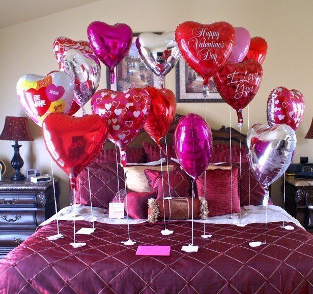 Воздушные шары на день святого Валентина