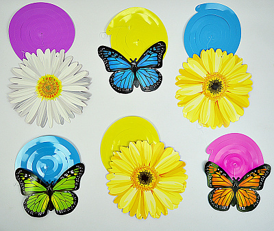 Спіраль фольгована Метелики-квіти 12 од
