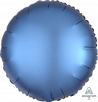 Повітряні кульки|Шары фольгированные|Круглі|Куля фольгована коло 18" Сатин блакитна