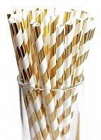 Соломинки біло-золоті 25 од Соломинки біло-золоті 25 од