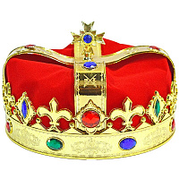Товары для праздника|Рожки, ушки, обручи, короны|Карнавальные короны|Шапка корона Царь (красная)