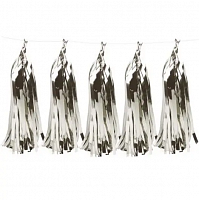 Гірлянда тассел металік срібна 5 од