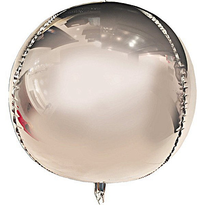 Фольгированный шар Сфера 3D серебро