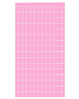 Штора из фольги квадратики матовая (розовая) 2х1м