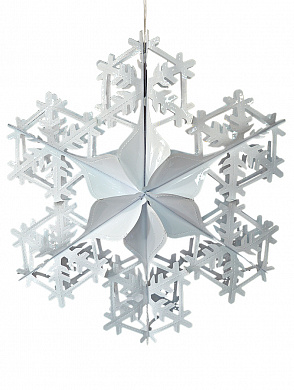Декорация снежинка фольга 60 см (белая) - фото 1 | 4Party