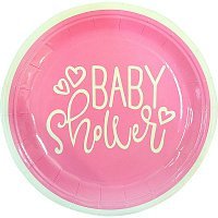 Тарелки Baby Shower (розовые) 23см Тарелки Baby Shower (розовые) 23см