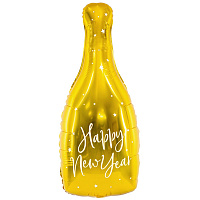 Праздники|Новый Год|Новогодние воздушные шары|Шар фигура Бутылка шампанского HNY 32х82 см