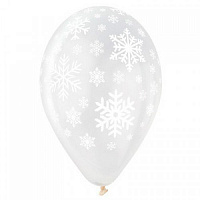 Свята |Новый Год|Новорічні повітряні кульки|Повітряна куля Сніжинки прозора 12"