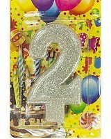 Свеча цифра 2 (Серебро) Свеча цифра 2 (Серебро)