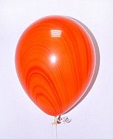Тематические вечеринки|Цветная вечеринка|Оранжевая|Воздушный шар Агат красно-оранжевый 12"