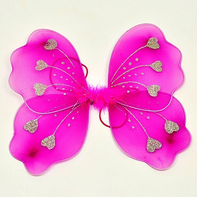 Крылья бабочки с сердцами (малиновые)