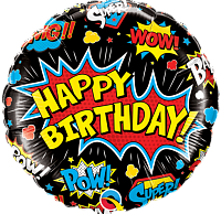 Воздушные шарики|Шарики на день рождения|Мальчику|Шар фольга 46см HB Комиксы черный