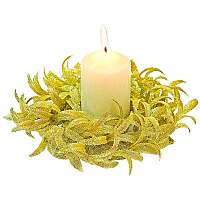 Товары для праздника|Свечи|Тематические свечи|Венок со свечой (золото)