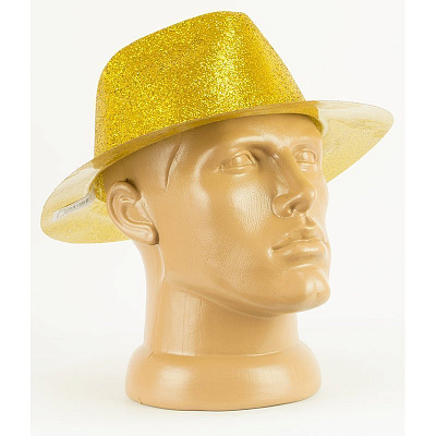 Шляпа Федора блестки (золото)